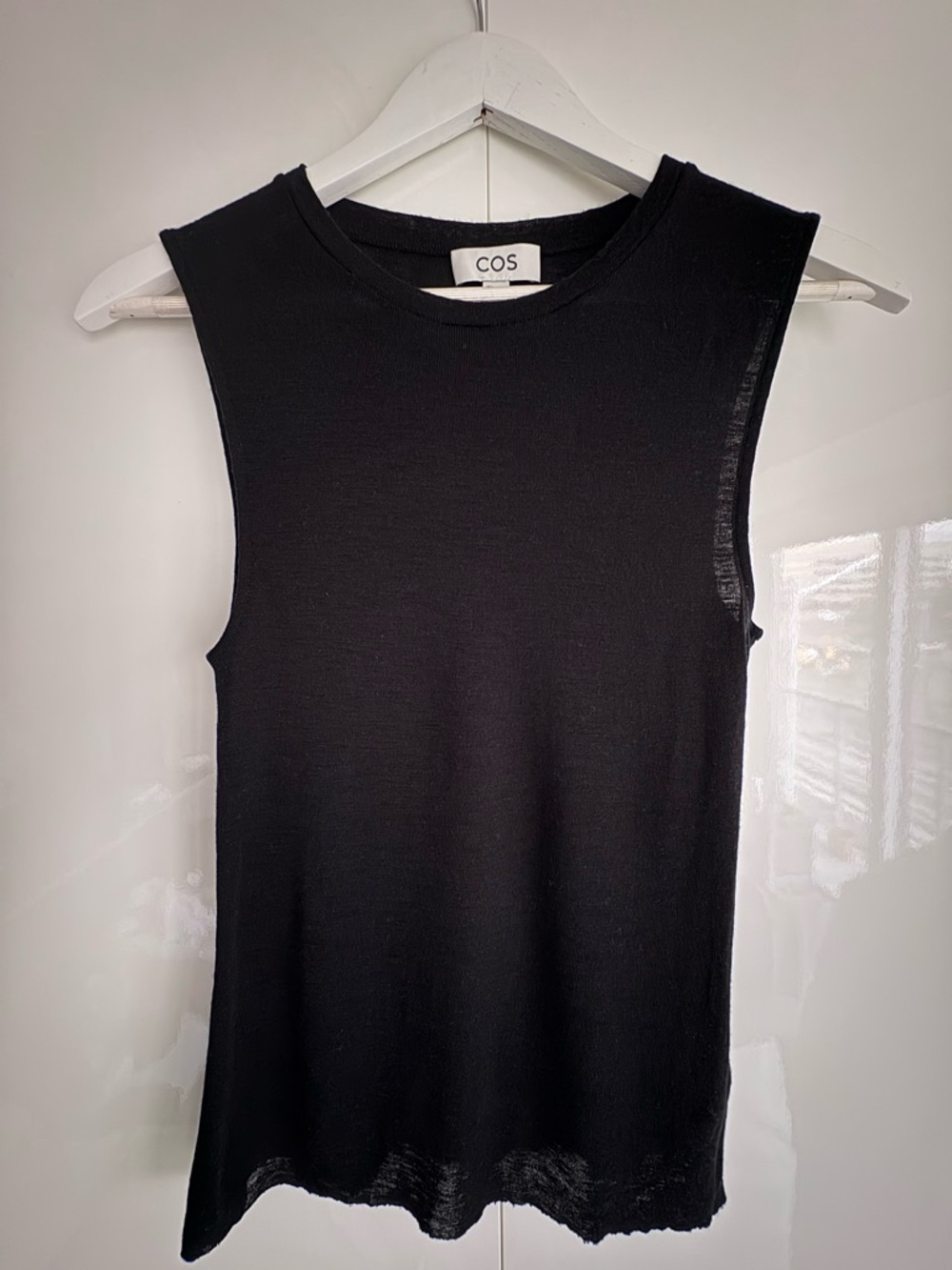 COS Black Wool Sleeveless Tank Top
